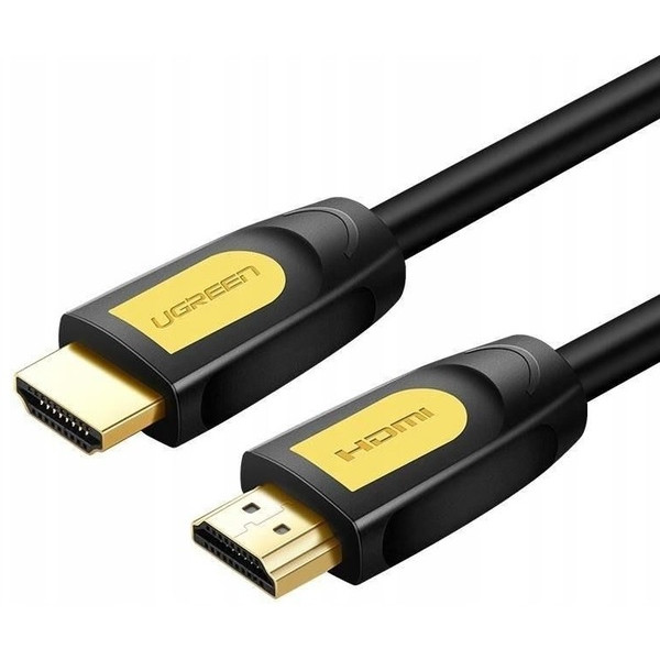 Фото - Кабель HDMI UGREEN HD101 HDMI Round Cable 1 m Yellow/Black (10115)