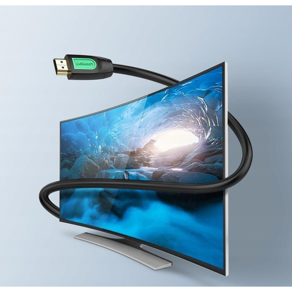 Фото - Кабель HDMI UGREEN HD101 HDMI Round Cable 1 m Yellow/Black (10115)