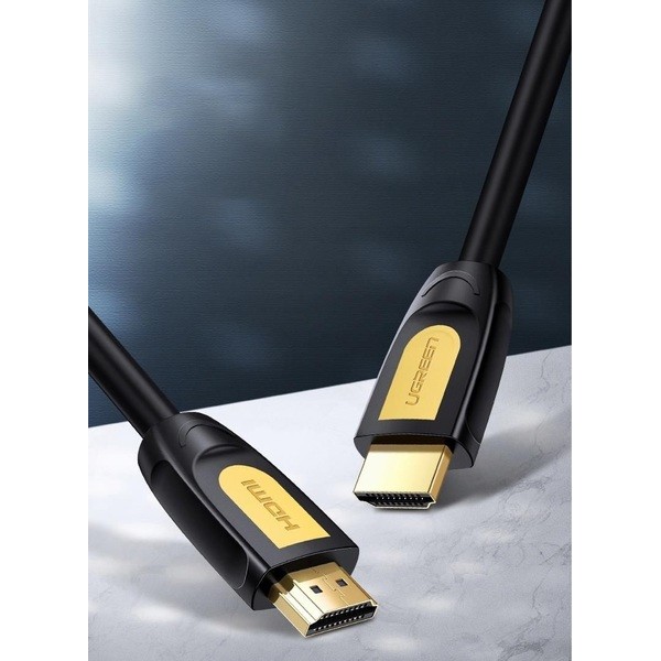 Фото - Кабель HDMI UGREEN HD101 HDMI Round Cable 1.5 m Yellow/Black (10128)