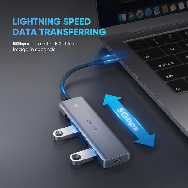 Фото - Хаб USB UGREEN CM219 Type-C - 3xUSB with MicroUSB Power Port Gray (70336)