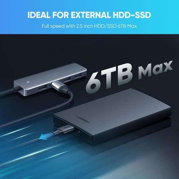 Фото - Хаб USB UGREEN CM219 Type-C - 3xUSB with MicroUSB Power Port Gray (70336)