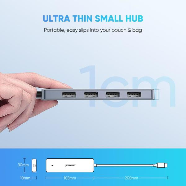 Фото - Хаб USB UGREEN CM219 Type-C - 3xUSB with MicroUSB Power Port Gray (70336)
