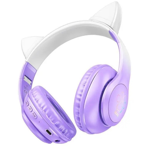 Фото - Наушники полноразмерные беспроводные HOCO W42 Cat Purple Grape (6931474795854)