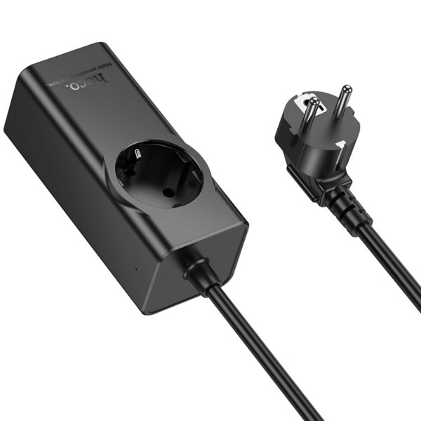 Фото - Мережевий фільтр HOCO NS9 Wisdom 1-position (PD67W/3C1A) desktop socket EU/GER Black (6942007638494)