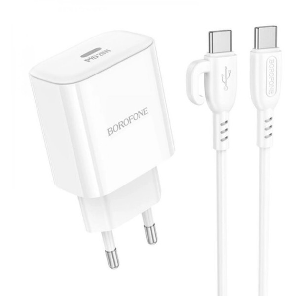 Фото - Сетевое зарядное устройство BOROFONE BA81A single port PD20W charger set Type-C to Type-C EU White (6941991108204) Фото - Сетевое зарядное устройство BOROFONE BA81A single port PD20W charger set Type-C to Type-C EU White (6941991108204)