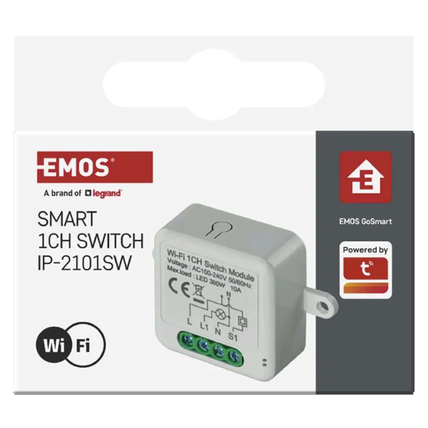 Фото - Релейний вимикач EMOS H5105 WIFI, 1-канальний