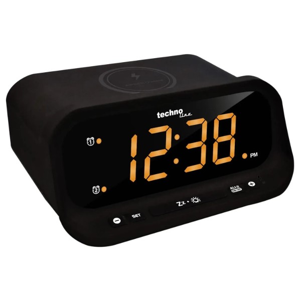 Фото - Настільний годинник Technoline WT477 Wireless Mobile Charging Black