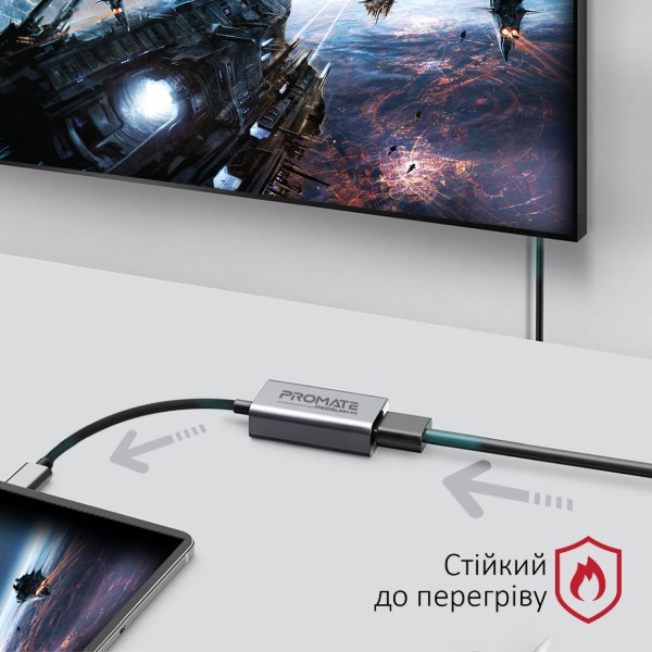 Фото - Перехідник Promate HDMI-USB Type-C medialink-h1.grey