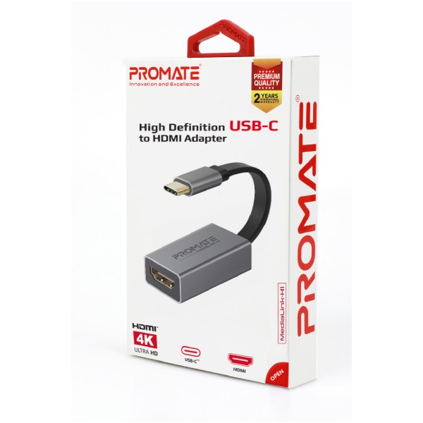 Фото - Перехідник Promate HDMI-USB Type-C medialink-h1.grey