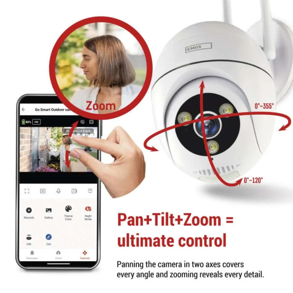 Фото - IP-камера EMOS H4057 Go Smart зовнішня з Wi-Fi,живлення 5V/1A,біла