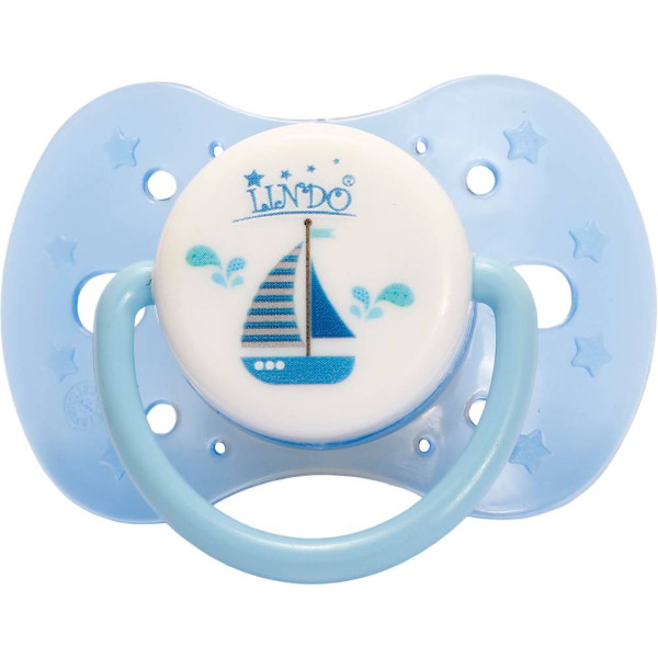 Фото - Ортодонтична пустушка Lindo блакитний (Pk012/0-6гол)