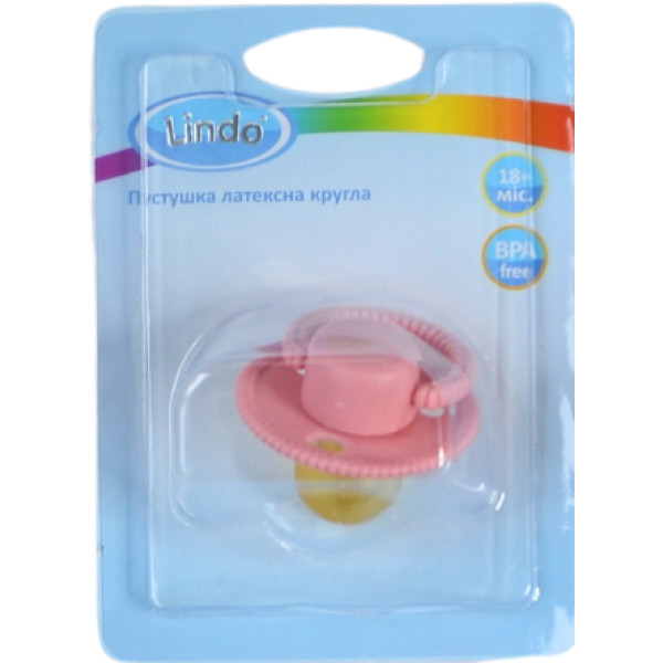 Фото - Ортодонтична пустушка Lindo рожевий (Pk076/18+роз)