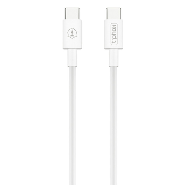 Фото - Кабель синхронизации данных T-phox Glary T-CC834 Type-C - Type-C 3A (60W) - 1m White