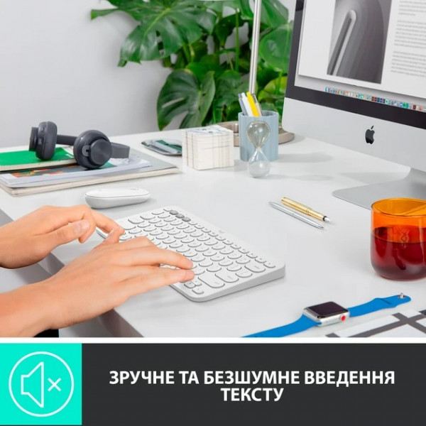 Фото - Клавіатура бездротова Logitech K380 for Mac Multi-Device Bluetooth White UA (920-010407)