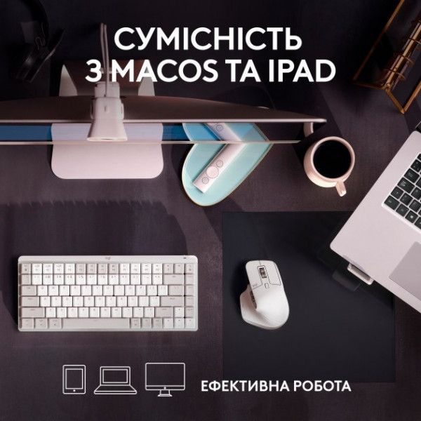 Фото - Миша бездротова Logitech MX Master 3S For Mac Performance Wireless Mouse Pale Grey (910-006572)