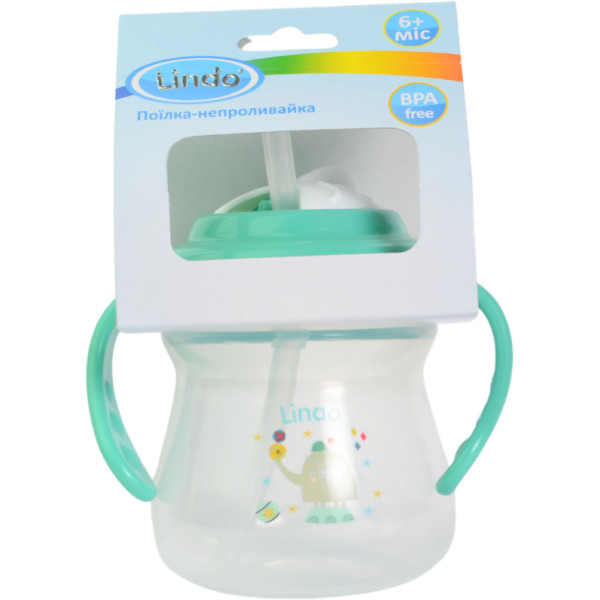 Фото - Поильник-непроливайка детский Lindo 250 мл (LI 708 зел)