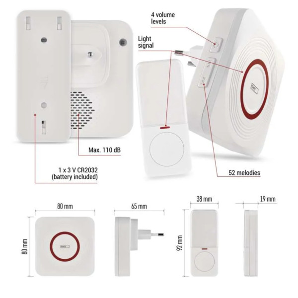 Фото - Бездротовий дверний дзвінок EMOS Розумний P5735WS WIFI