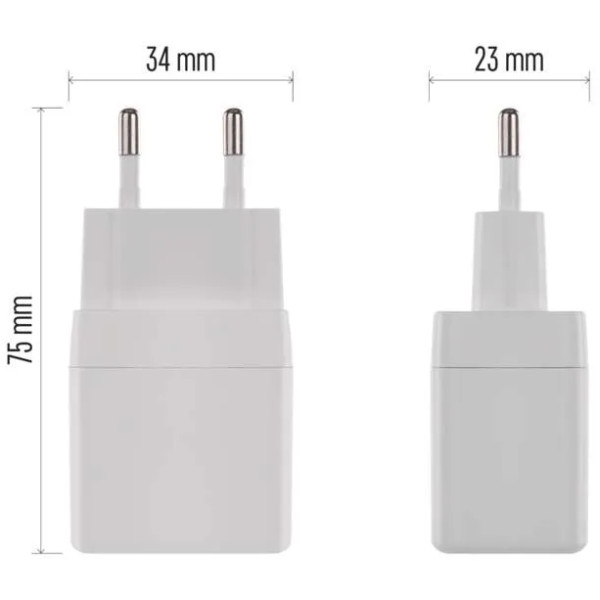 Фото - Мережевий зарядний пристрій EMOS V01G20 1xUSB-C 20W 220V PD (V01G20)