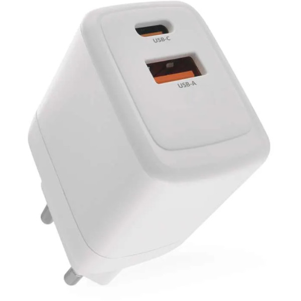 Фото - Мережевий зарядний пристрій EMOS Універсальний USB GAN V02G20 1xUSB-A, 1xUB-C 20W 220V PD