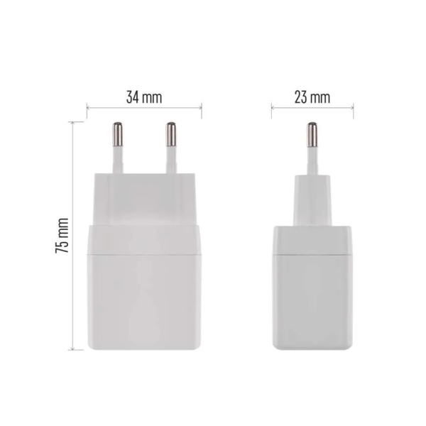 Фото - Мережевий зарядний пристрій EMOS Універсальний USB GAN V02G20 1xUSB-A, 1xUB-C 20W 220V PD