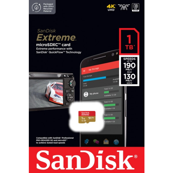 Фото - Карта памяти SanDisk Extreme microSDXC 1TB UHS-I U3 (SDSQXAV-1T00-GN6MN)