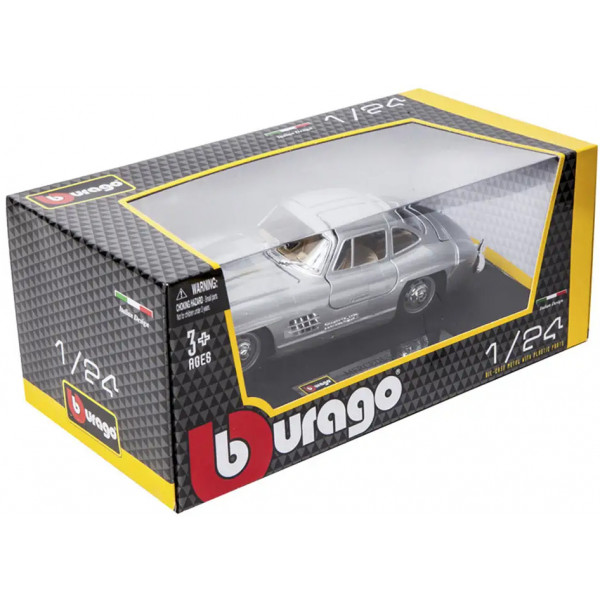 Фото - Колекційна машинка 1:24 Bburago Mercedes-Benz 300 SL (1954) (асорті червоний, сріблястий, 1:24) (18-22023)