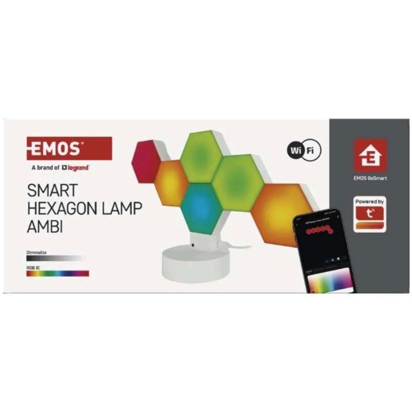 Фото - Настольная лампа EMOS ZIW426R HEXAGON 6 частей,RGBIC,WIFI
