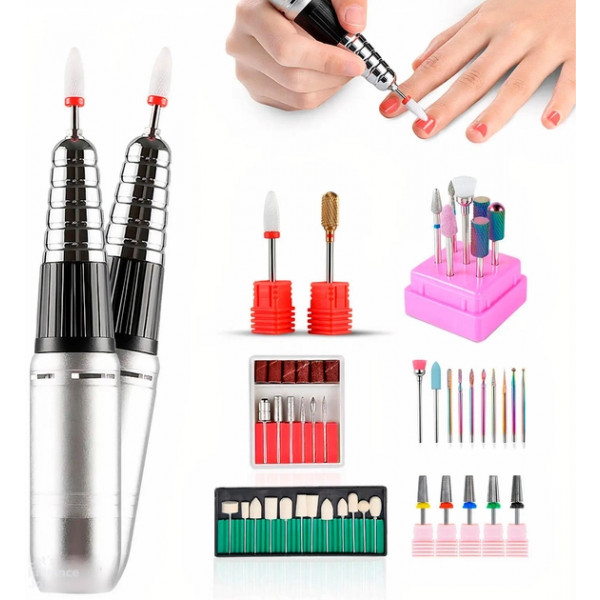 Фото - Манікюрний набір апаратний SML Nail Sander M12 Pink