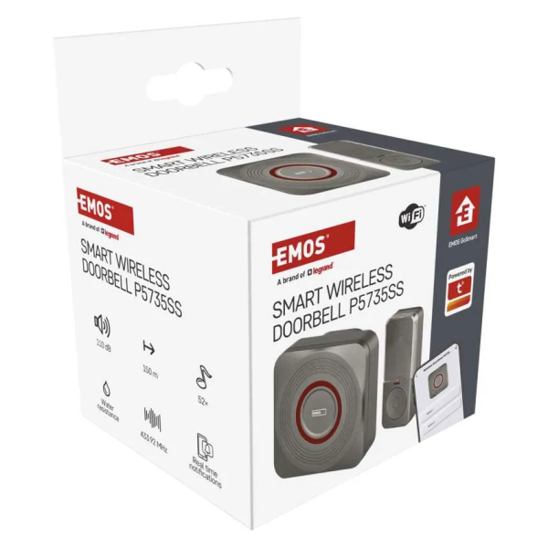 Фото - Бездротовий дверний дзвінок EMOS Розумний P5735SS WIFI