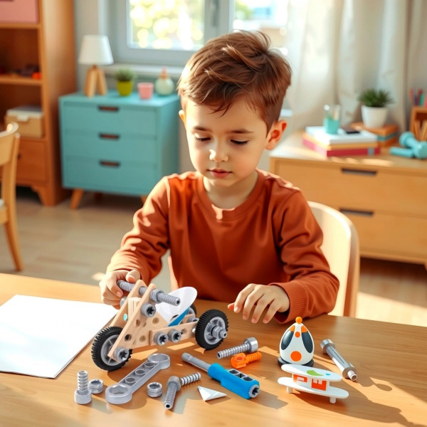 Фото - Дерев'яний конструктор Hape Мотоцикл 34 деталі (E3037)