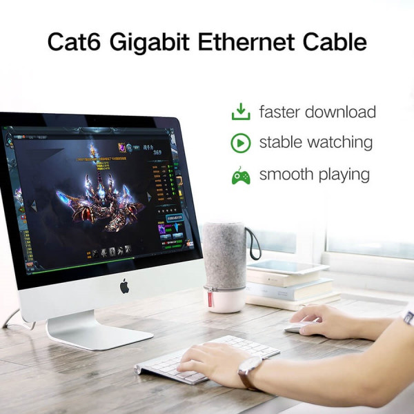 Фото - Кабель патч-корд UGREEN NW102 Cat 6 U/UTP Lan Cable 0.5m Black (20158)