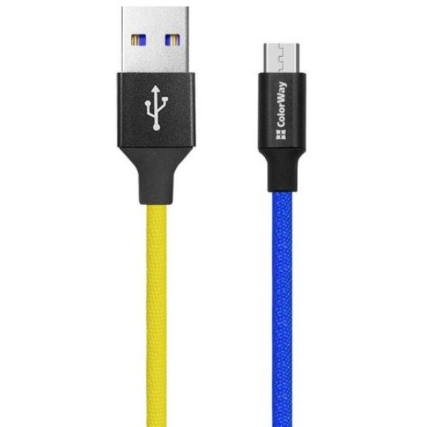 Фото - Кабель Colorway USB-MicroUSB 2.4А 1m Yellow (CW-CBUM052-BLY)