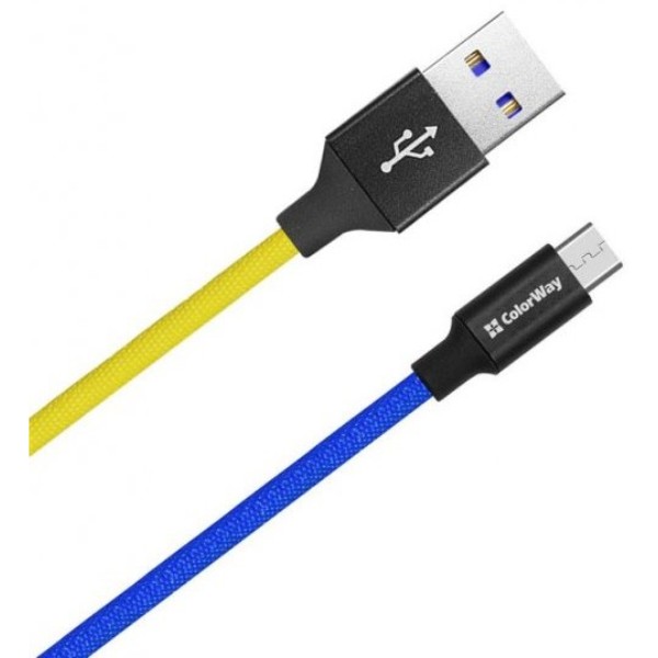 Фото - Кабель Colorway USB-MicroUSB 2.4А 1m Yellow (CW-CBUM052-BLY)
