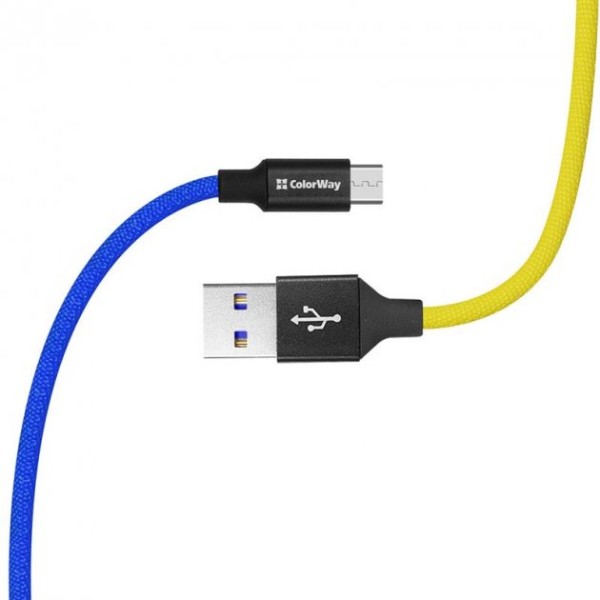 Фото - Кабель Colorway USB-MicroUSB 2.4А 1m Yellow (CW-CBUM052-BLY)