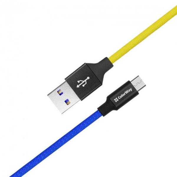 Фото - Кабель Colorway USB-MicroUSB 2.4А 1m Yellow (CW-CBUM052-BLY)