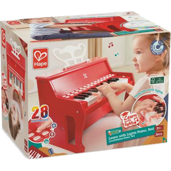 Фото - Інтерактивний музичний інструмент Hape 25 клавіш з підсвіткою червоний (E0628)