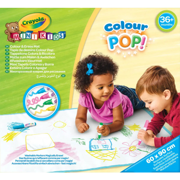 Фото - Килимок для малювання Crayola Mini Kids Багаторазовий з фломастерами (81-8132)