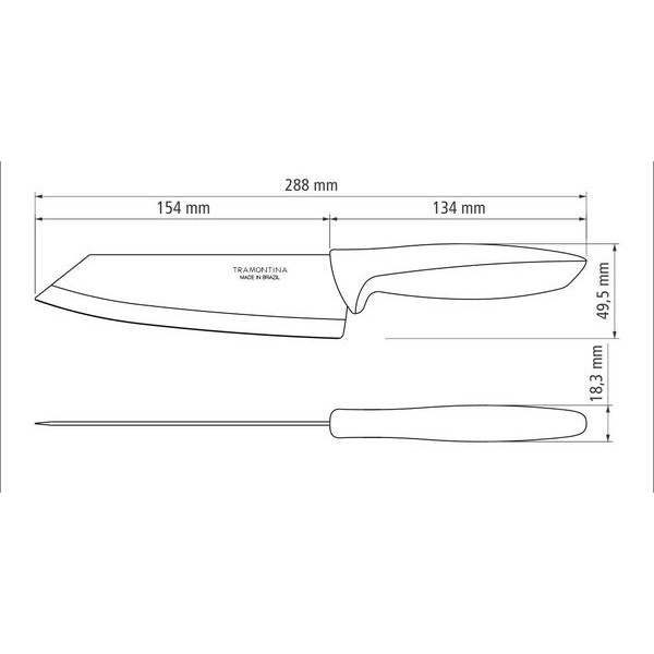 Фото - Ніж кухонний Tramontina Plenus Black 152 мм (23443/106)