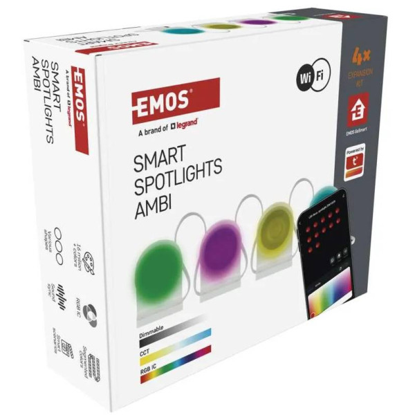 Фото - Світлодіодний світильник EMOS ZIW15CR 12 частини,255 см,7Вт,RGBIC+CCT,WIFI