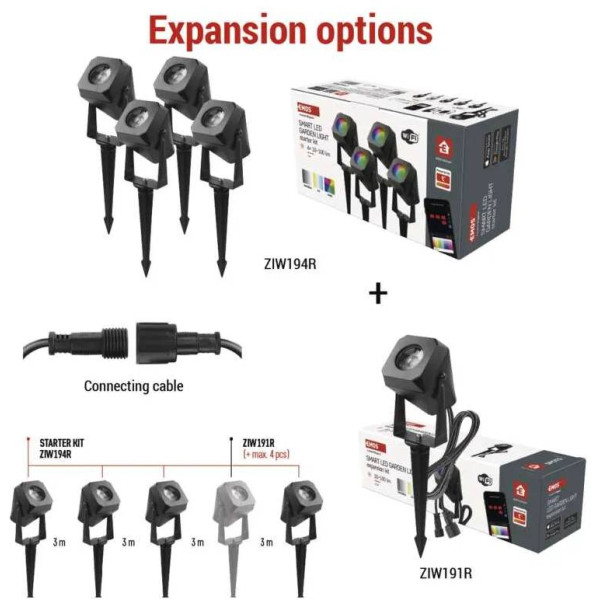 Фото - Світлодіодний прожектор EMOS SZIW191R,1 шт,1,5Вт,RGBIC,WIFI