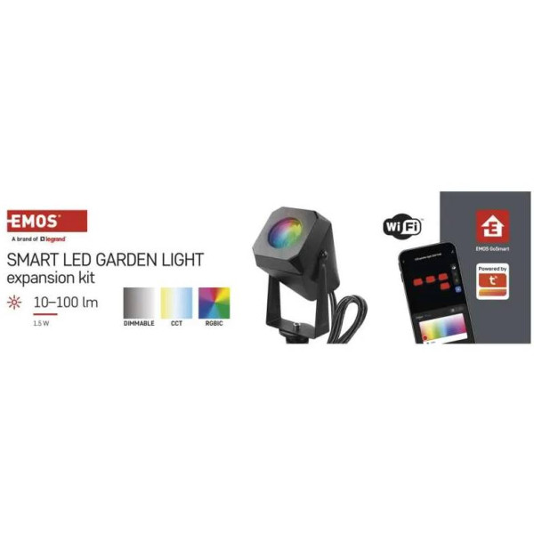 Фото - Світлодіодний прожектор EMOS SZIW191R,1 шт,1,5Вт,RGBIC,WIFI