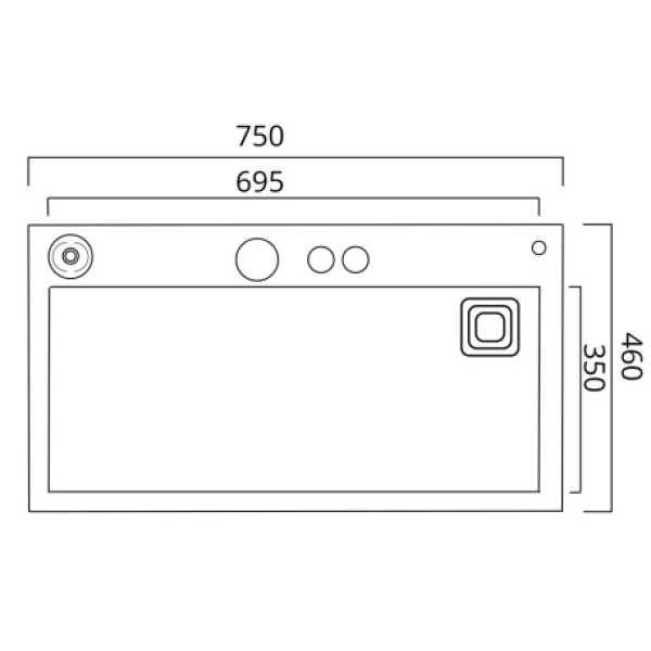 Фото - Мийка кухонна Platinum 75x46D PVD сіра Handmade "ВОДОСПАД"