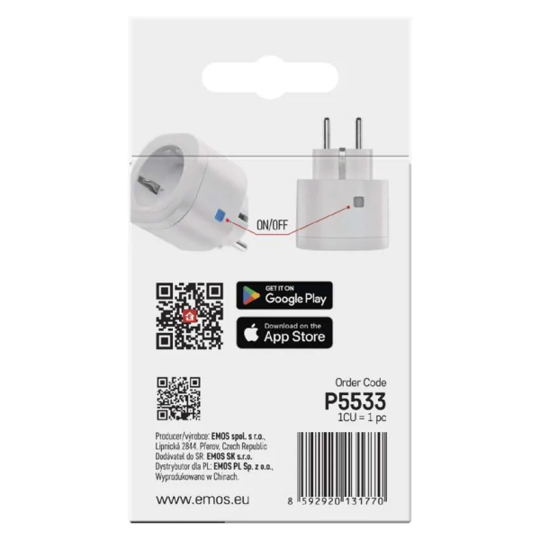 Фото - Розумна розетка EMOS вологозахищена WIFI P5533 GoSmart, ZigBee 3.0