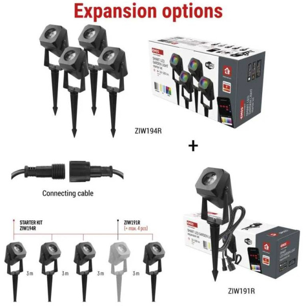 Фото - Світлодіодний прожектор EMOS ZIW194R,комплект 4 шт,7Вт,RGBIC,WIFI