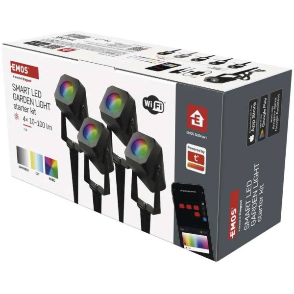 Фото - Світлодіодний прожектор EMOS ZIW194R,комплект 4 шт,7Вт,RGBIC,WIFI