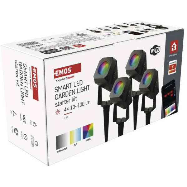 Фото - Світлодіодний прожектор EMOS ZIW194R,комплект 4 шт,7Вт,RGBIC,WIFI