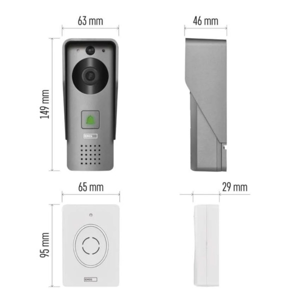 Фото - Беспроводной дверной звонок EMOS Умный видеозвонок H4031 GoSmart с Wi-Fi