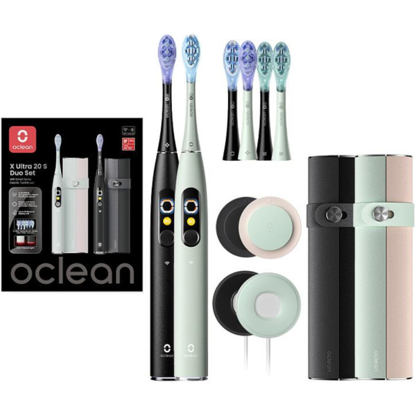 Фото - Зубная щетка электрическая Oclean X Ultra 20 S Duo Set Green+Black (6970810557152)