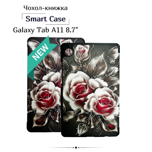 Фото - Чохол для планшету BeCover Smart Case for Samsung Galaxy Tab A11 SM-X133/X135 8.7" Black Rose (713983)