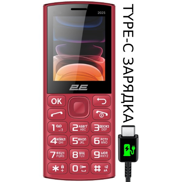 Фото - Мобільний телефон 2E E240 2025 Dual Sim Red (794300867219)